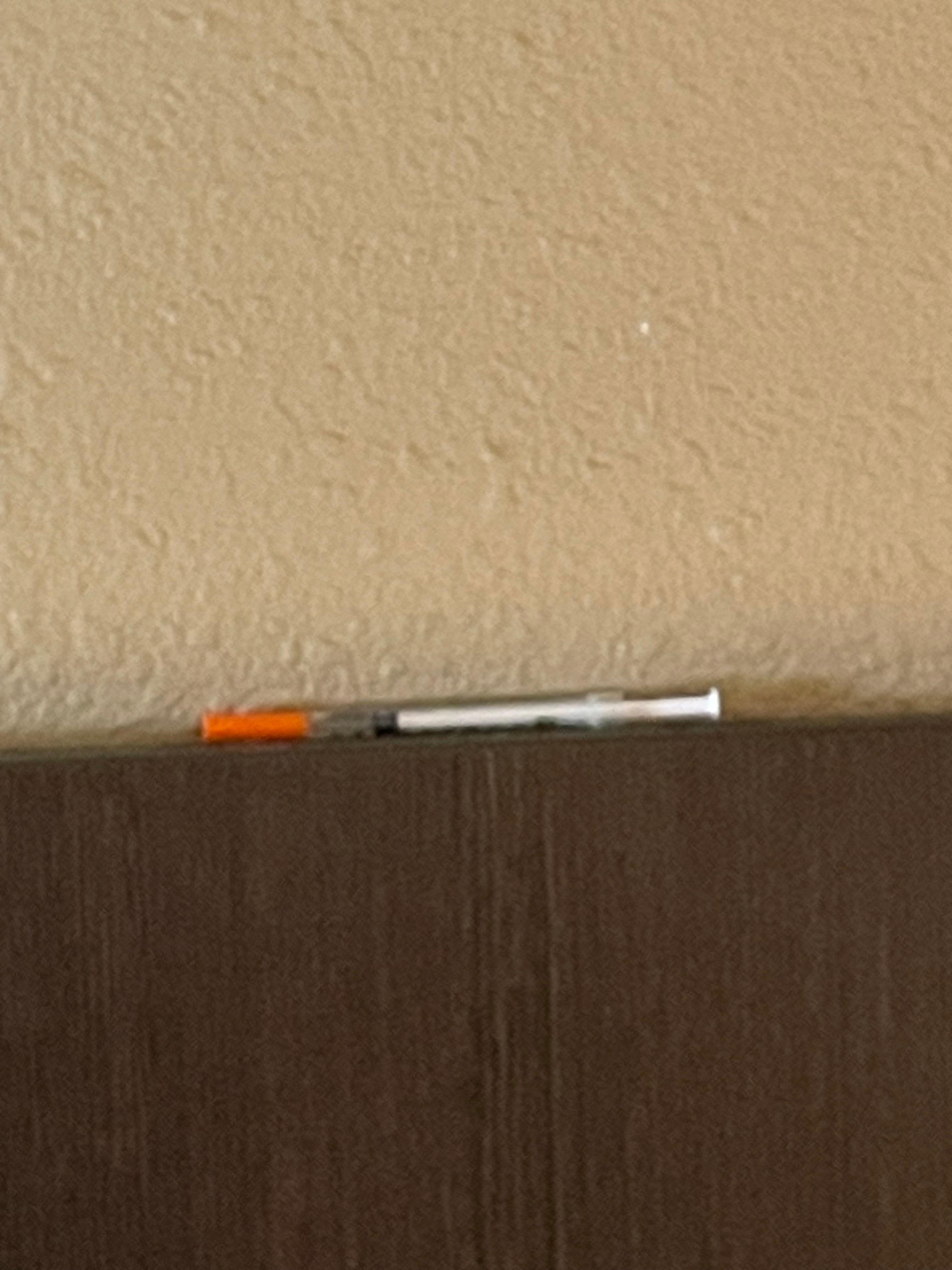 Hypodermic needle I found in room 