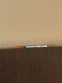 Hypodermic needle I found in room