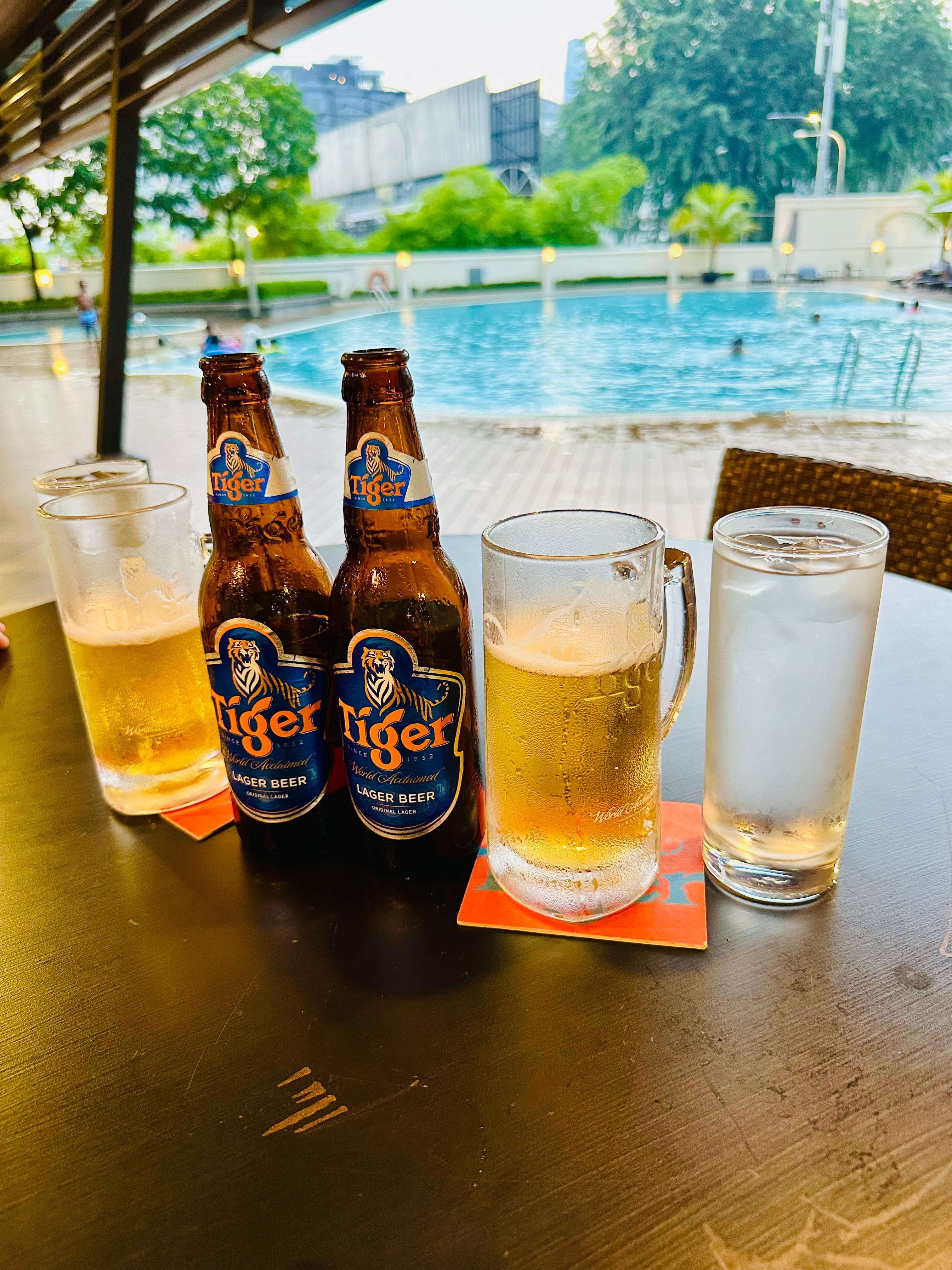 Tiger beer and frosted mugs