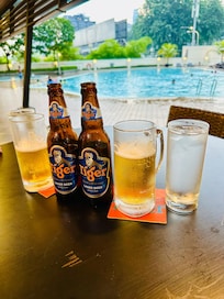 Tiger beer and frosted mugs
