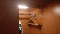 Great idea to place the light in the wardrobe