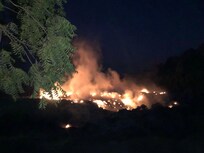 Burning waste site