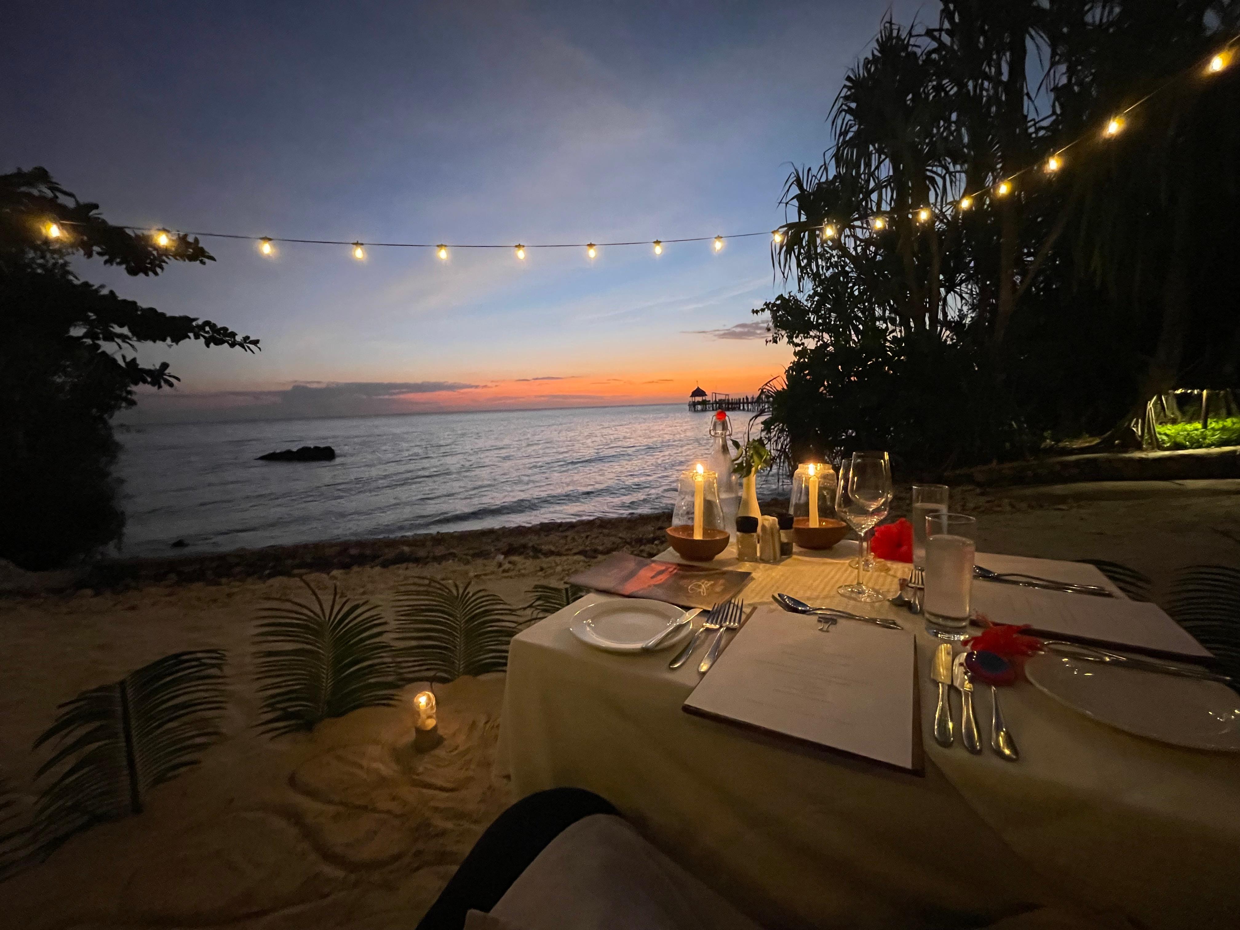 We were able to book a private dinner in the beach!