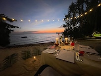 We were able to book a private dinner in the beach!