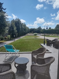 The patio of my room with it's view of the grounds