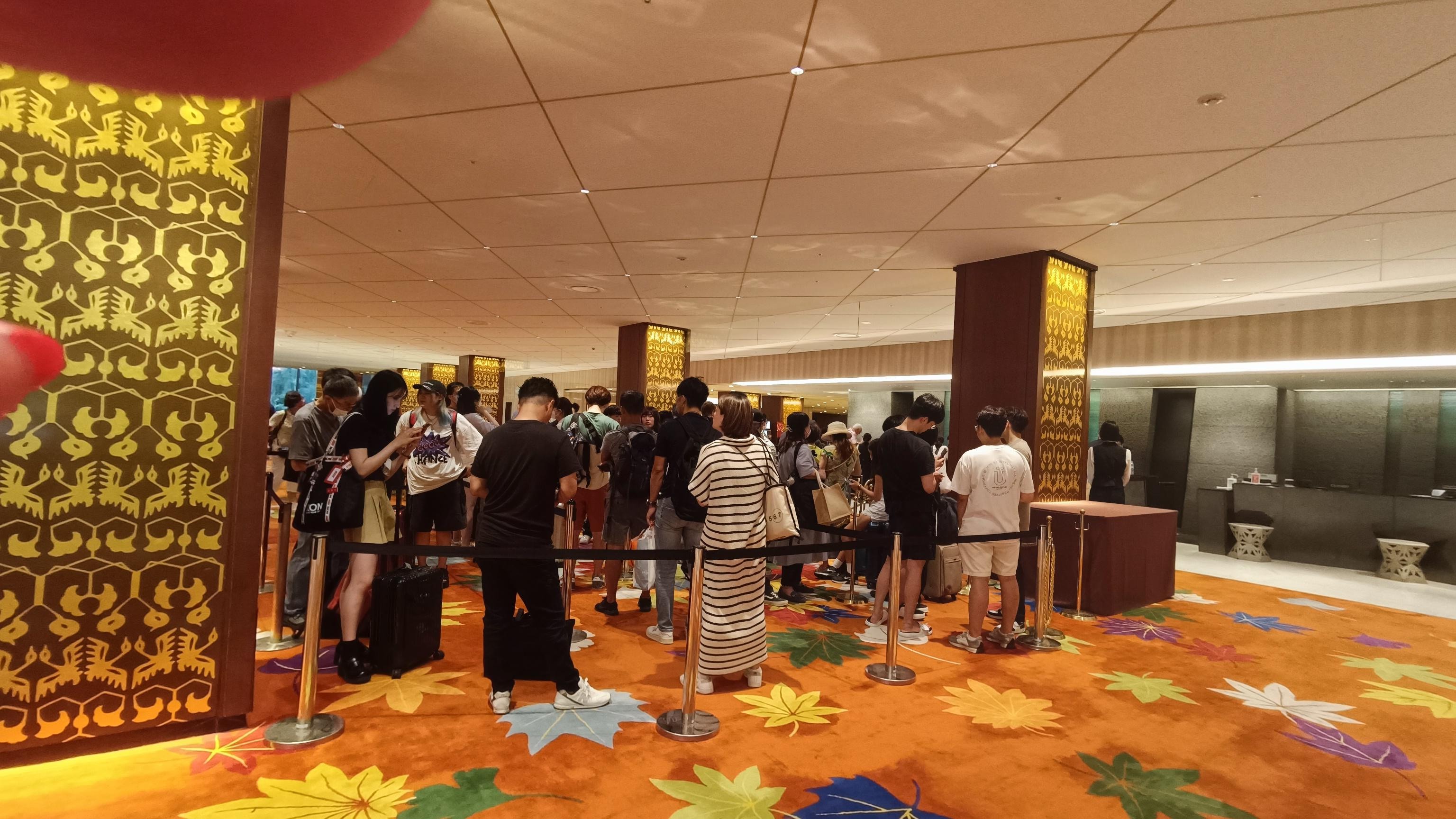 Long queue at check-in