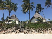 View of Kusini buildnings from Jambiani Beach.