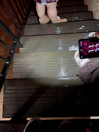 The wet stairs