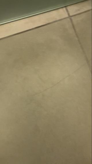 Hair on bathroom floor