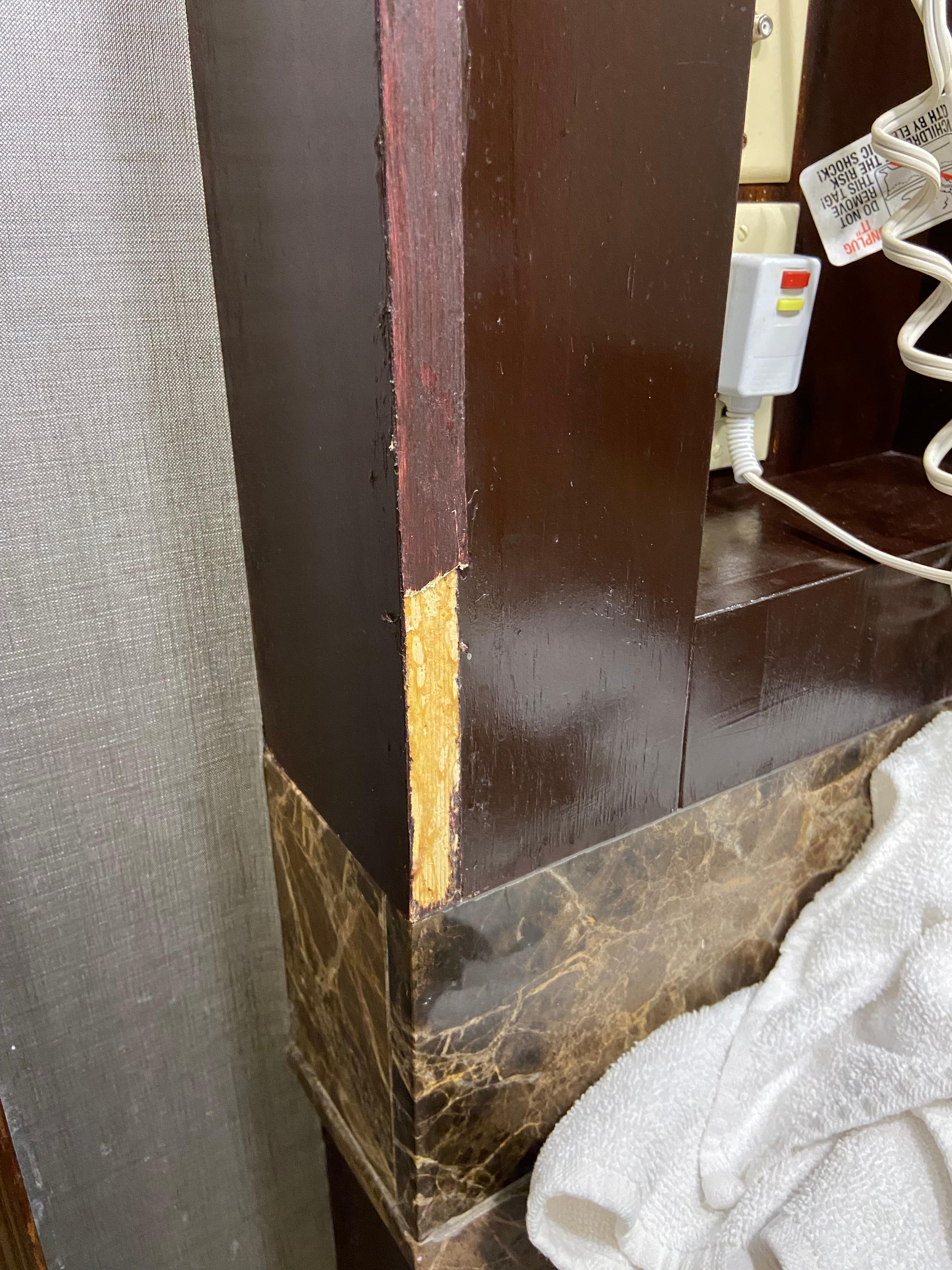 Many wooden items had scratches on them or missing chunks of wood all together 