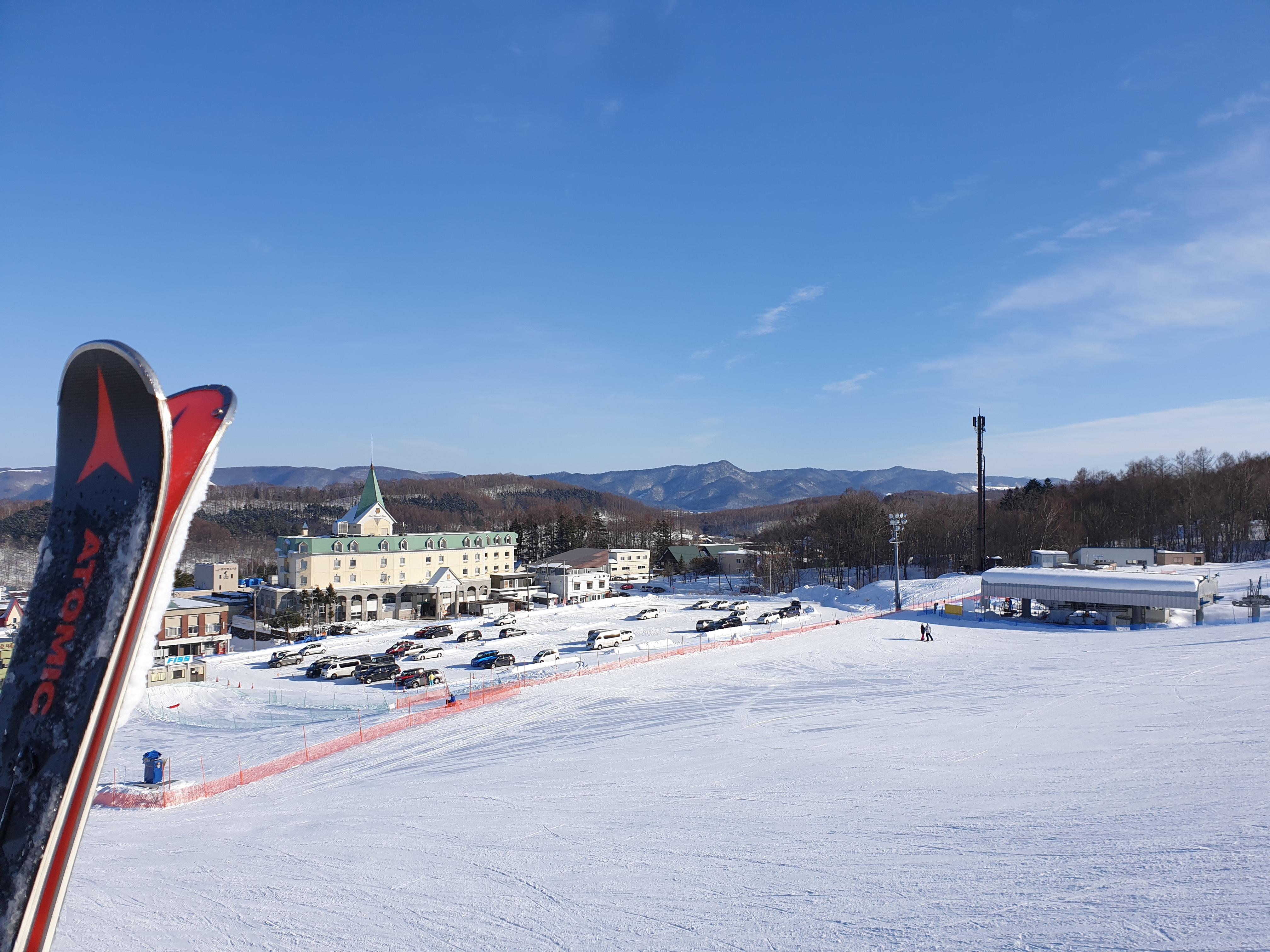 Hotel seen from the gondola going to the ski resort top