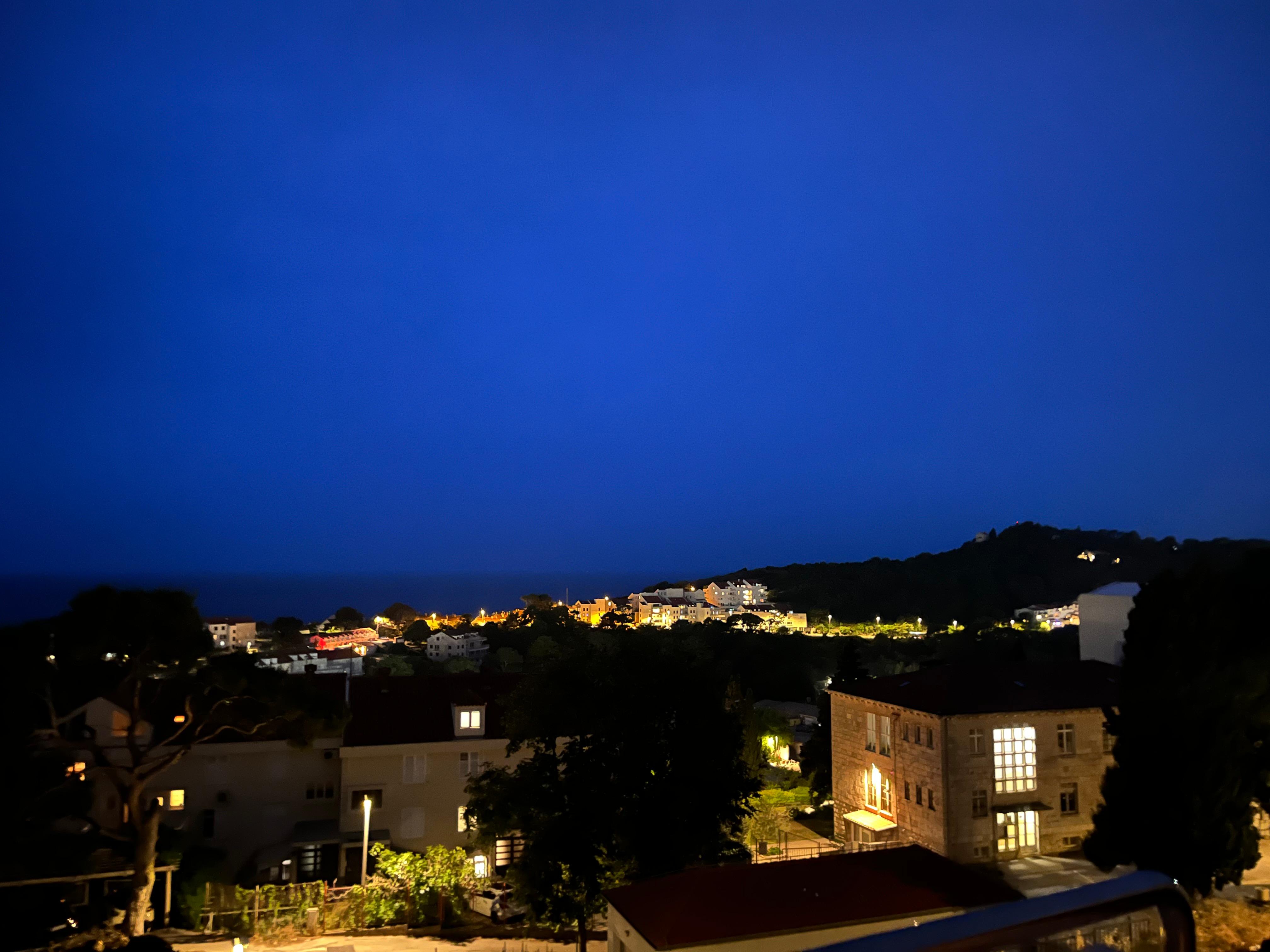 view from our room at night 