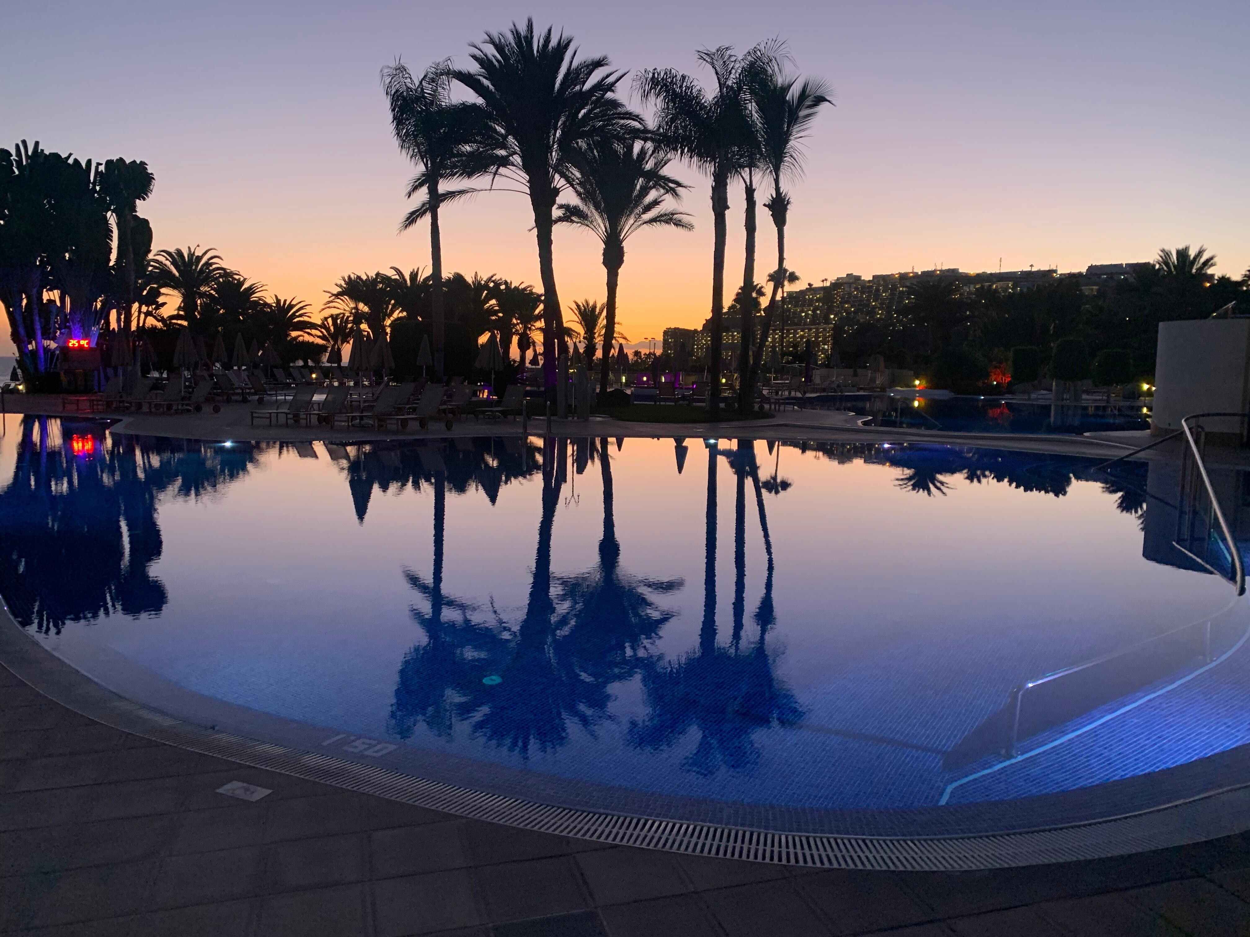 Sunset from pool