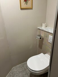 Toilet is separate in the bedroom