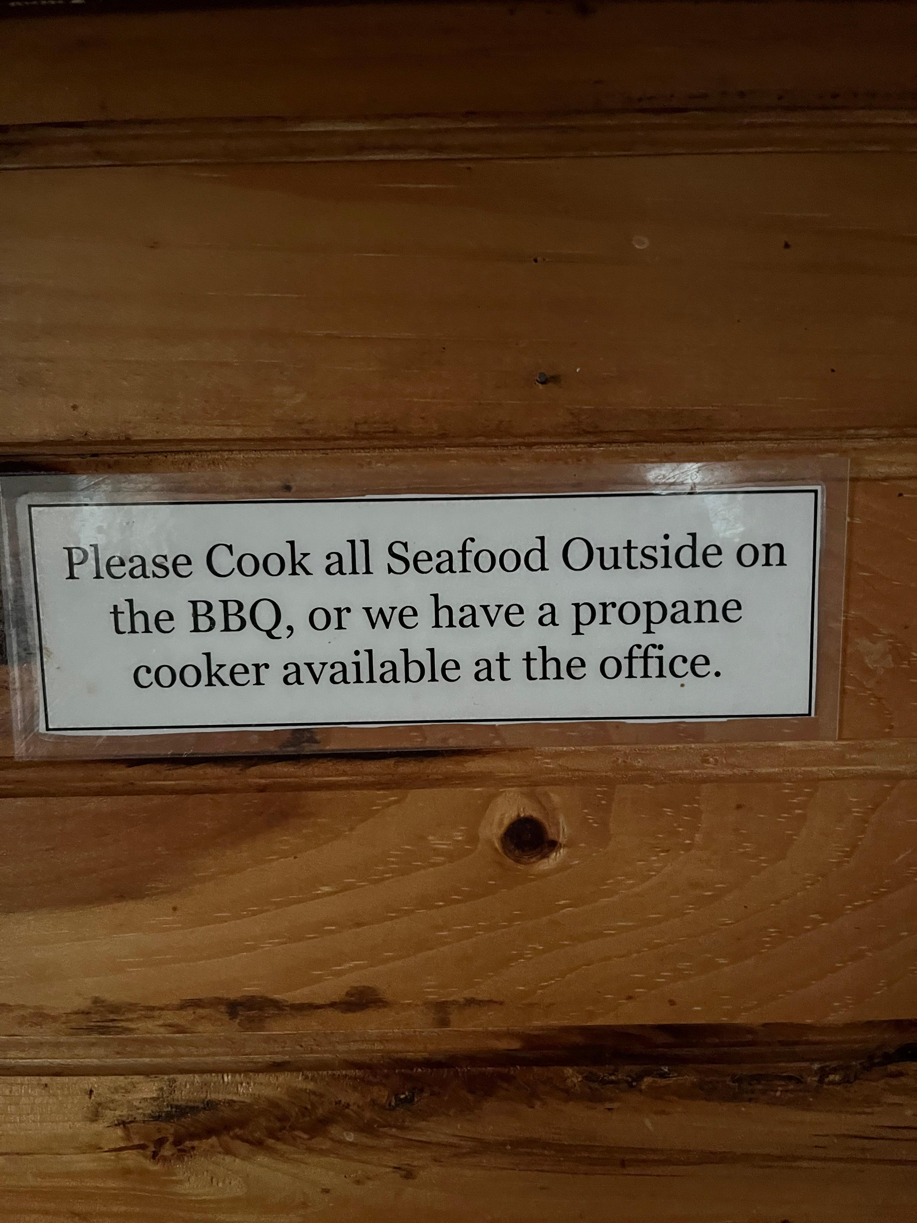 PEI but don’t cook seafood?