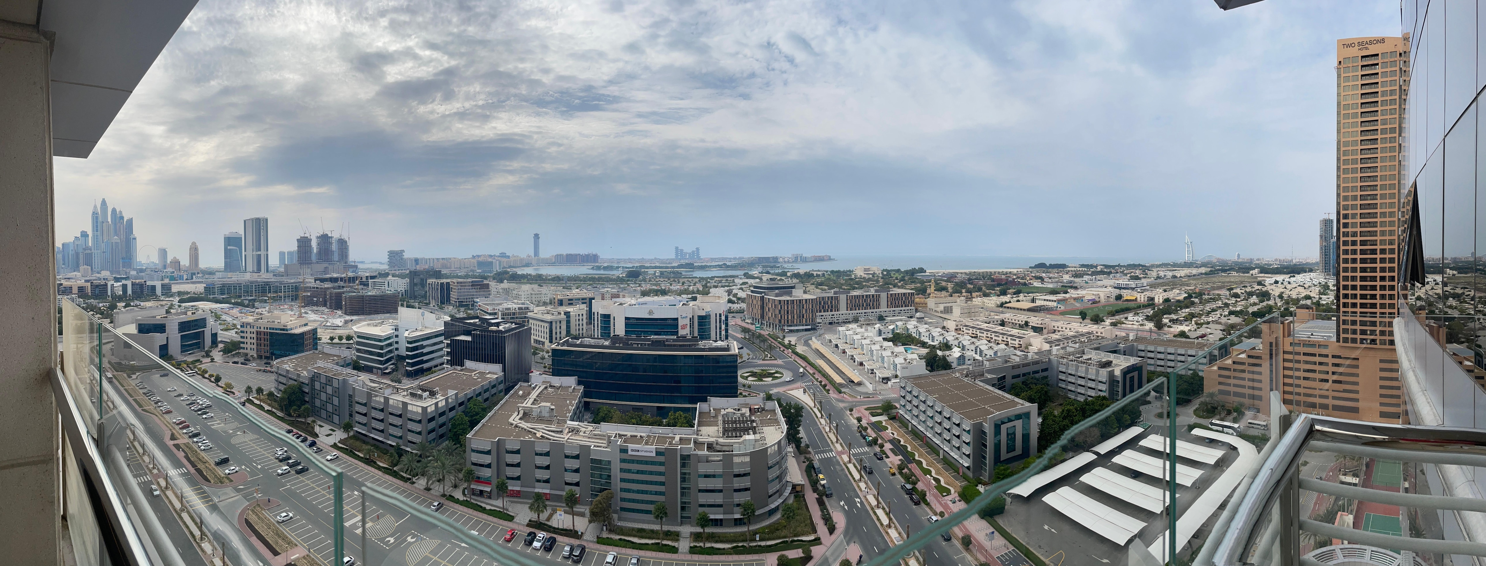 Panoramic view from the balcony 