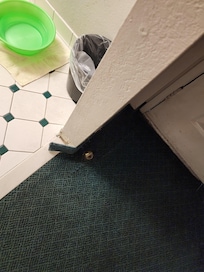 Carpets dirty and torn.