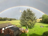 View from room with amazing rainbow