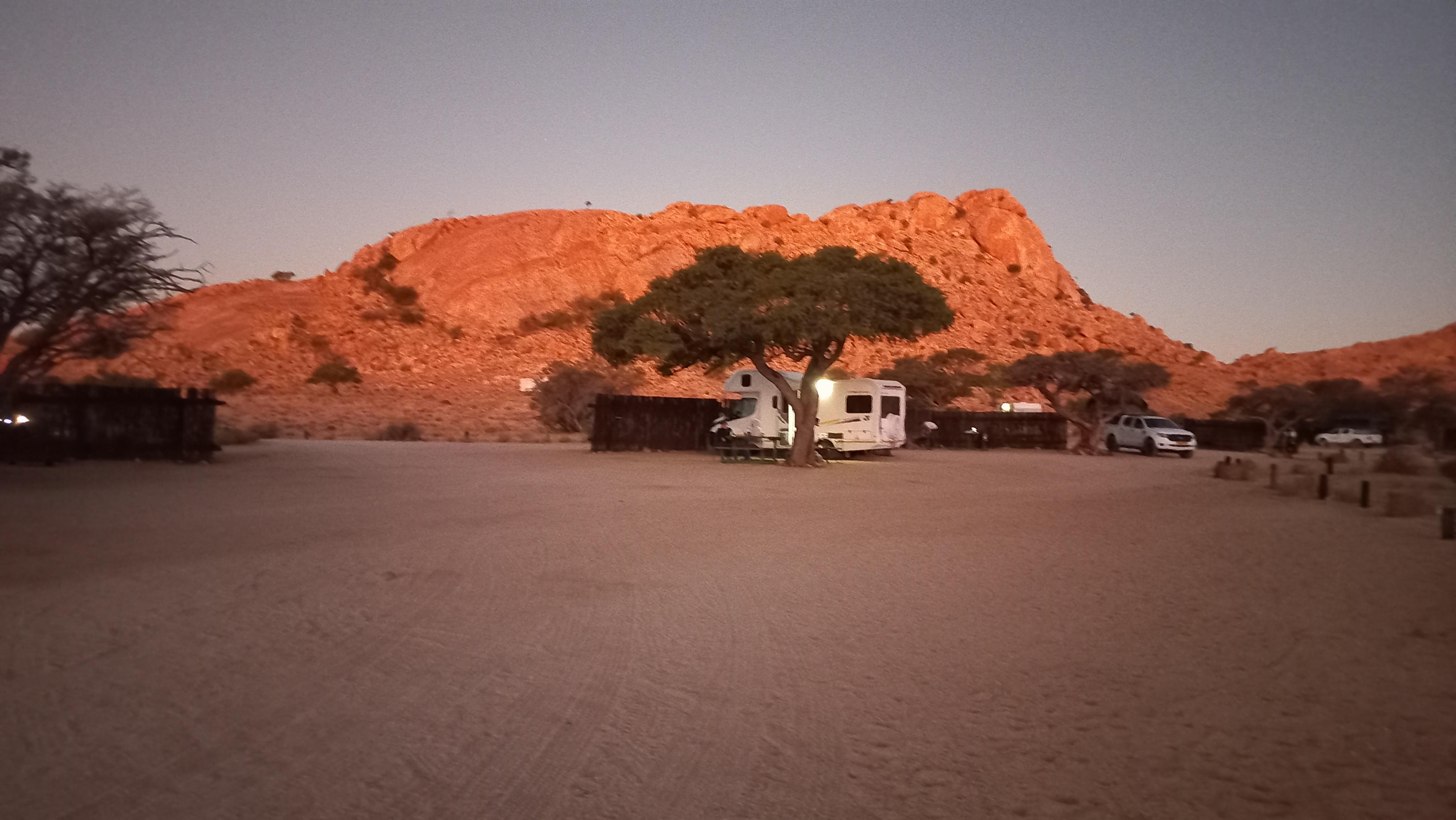 Sunset at Klein Aus Vista campsite