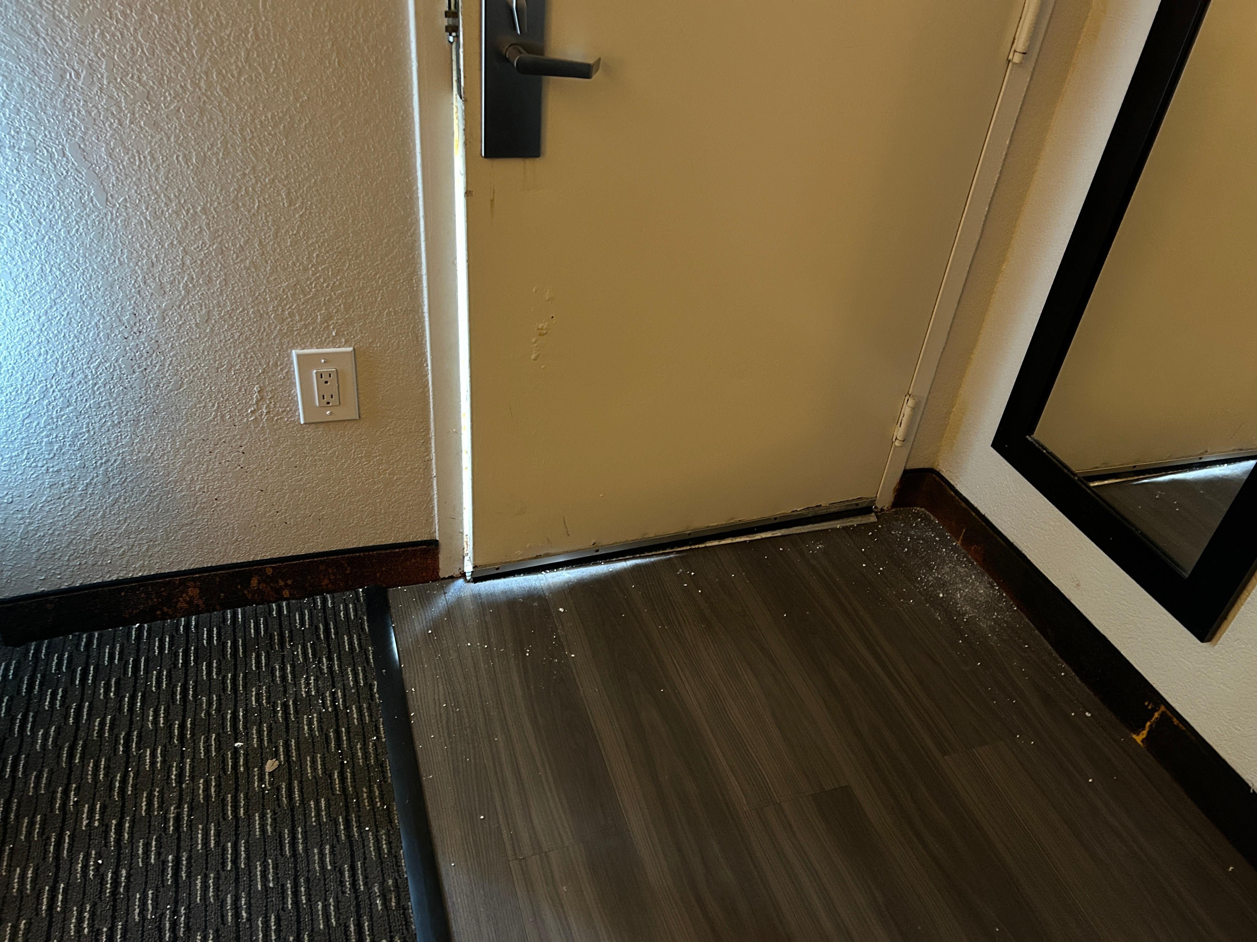 Popcorn ceiling on the floor