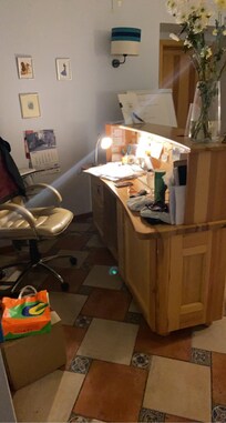 Resepsjonen som var ubemannet.