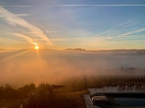 L'alba dalla finestra della nostra camera