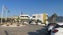 Hotel entrance & car park