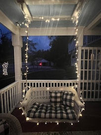Cozy porch swing