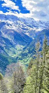 View up the valley