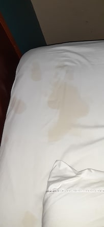 Stain on sheets upon pulling covers back