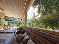 Having breakfast at the ranch