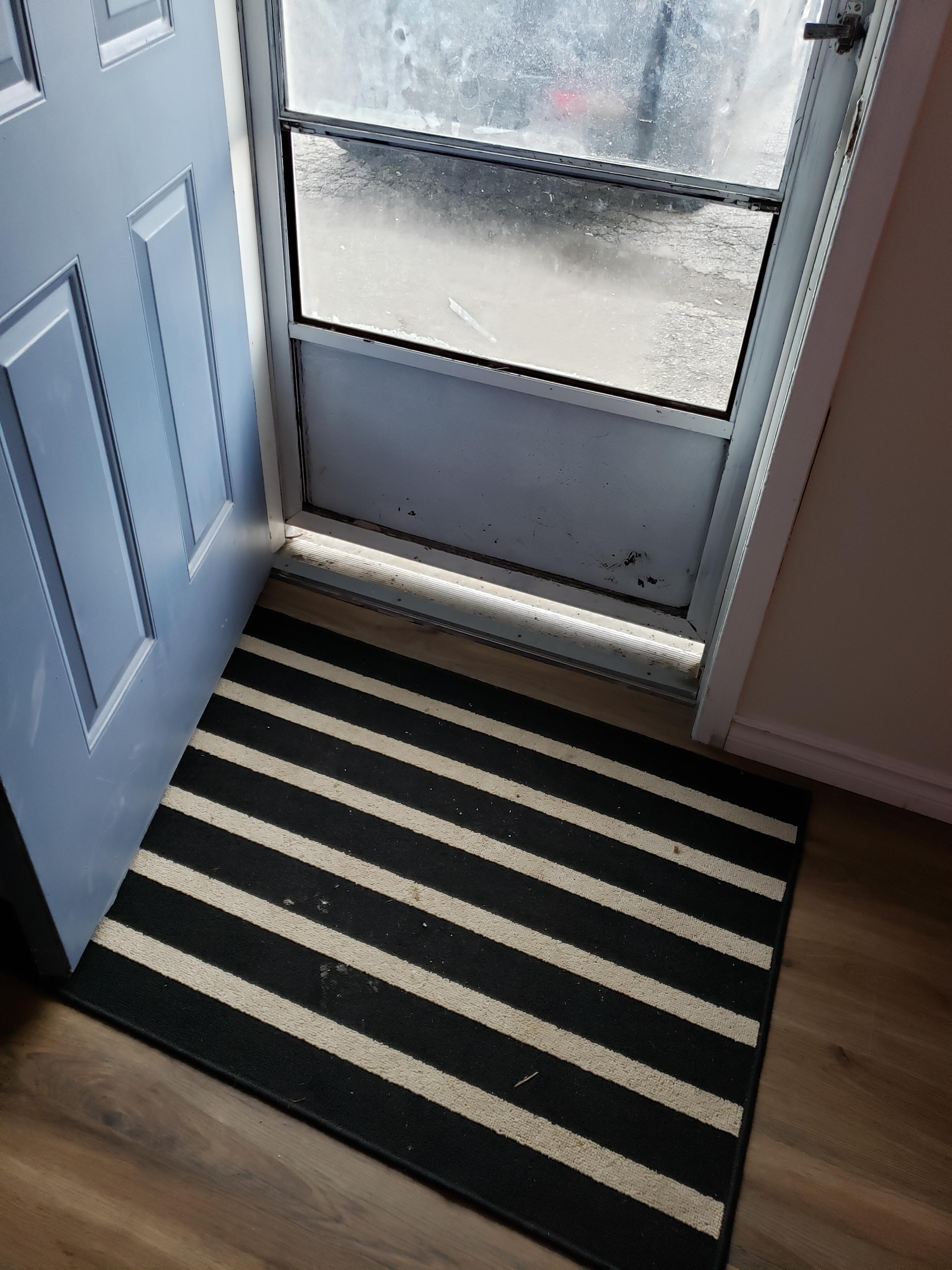 Huge gap under screen door