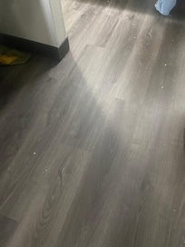 All over floor and gets stuck to everything