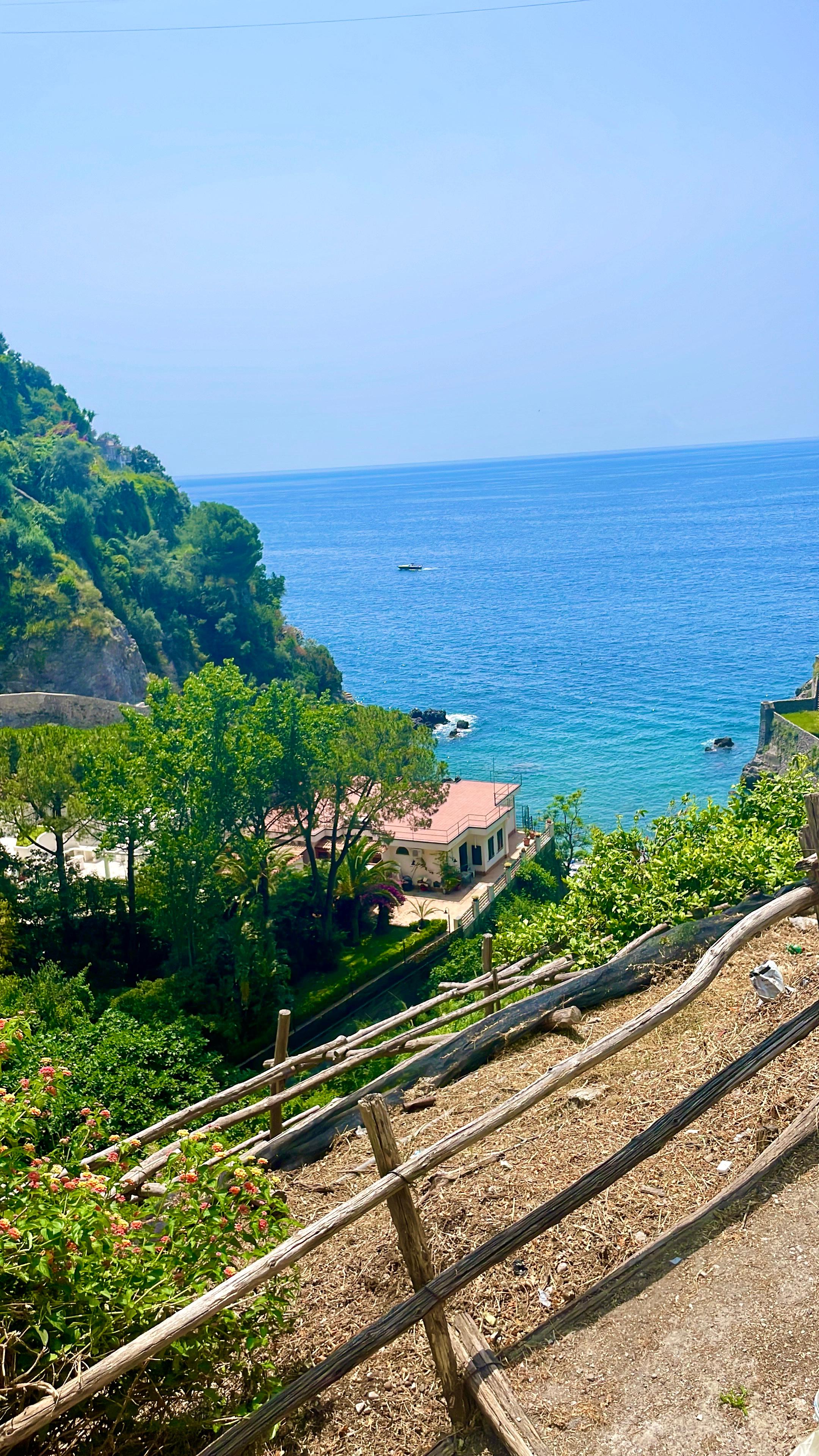 The hotel beach from the side of the road