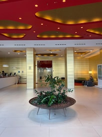 The plant on the central area of the lobby gives an old and decadent vibe but the rest is better than that.