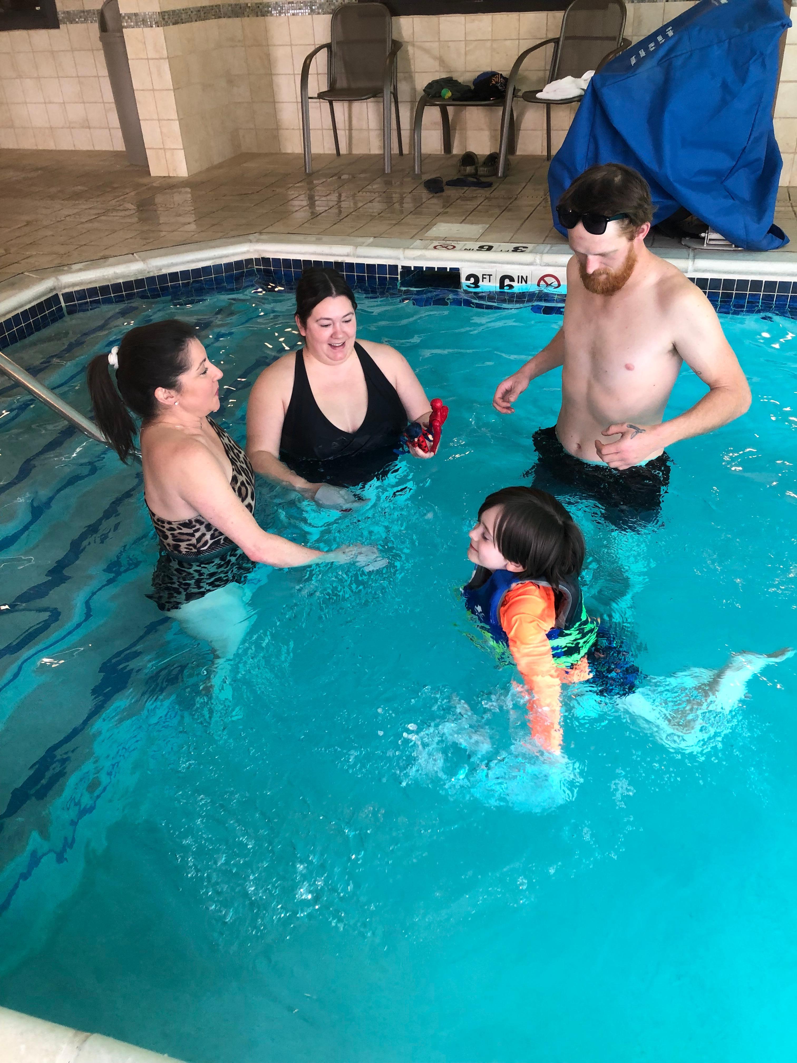 Enjoying pool time