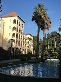 Our room was in the taller building