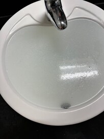 The water that was backing up into sink