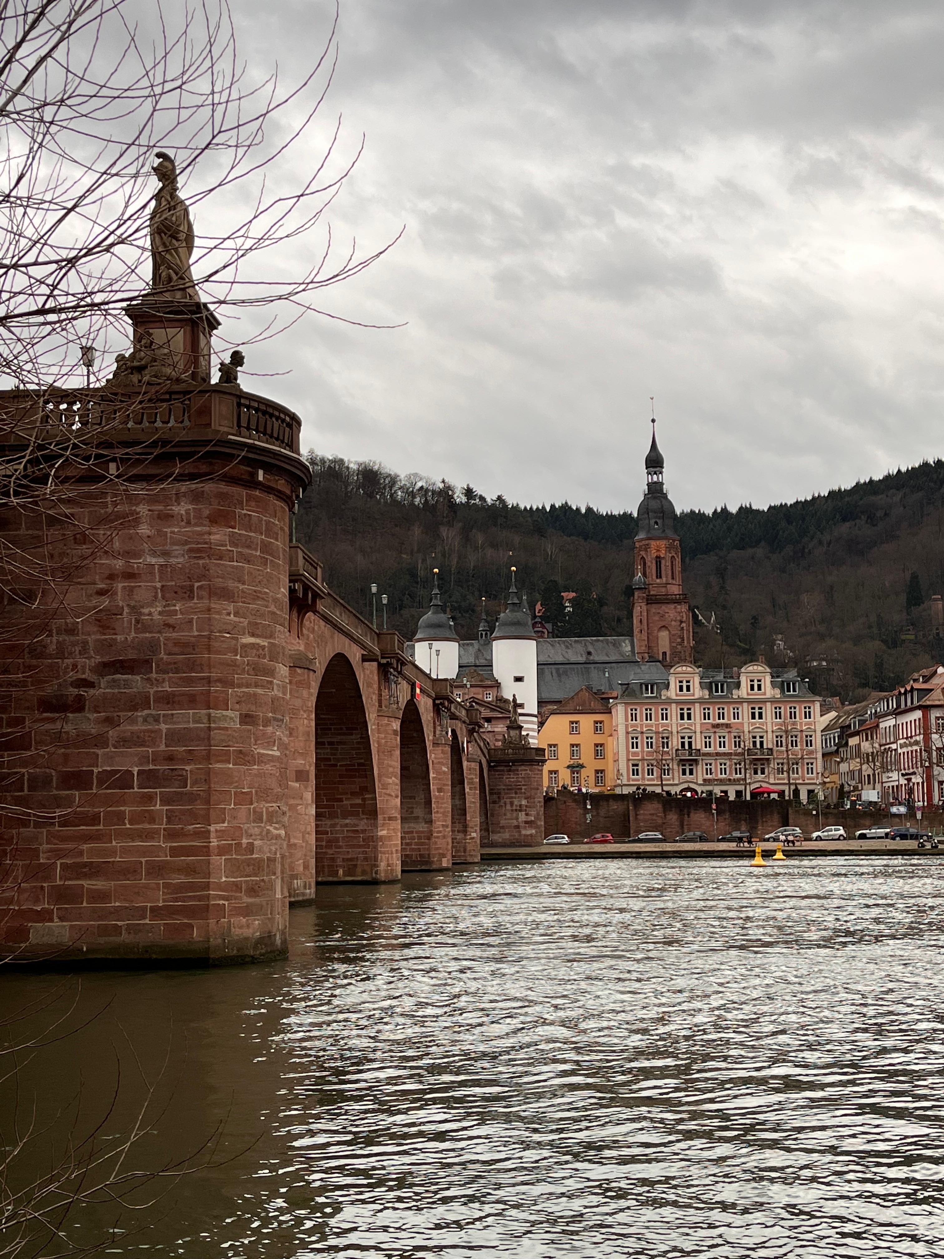 Hotel Hollander Hof is right next to the old bridge in Heidelberg. 