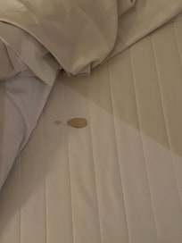 Blood stained mattress on both sides.