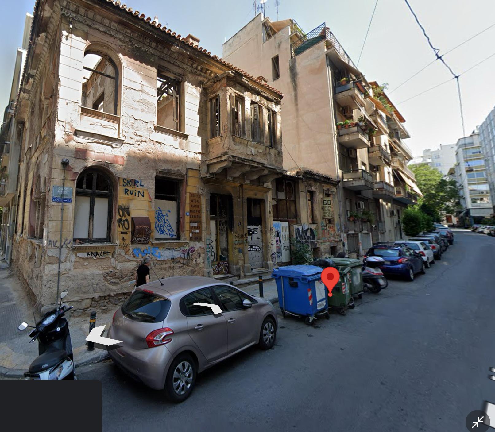 Abandoned building next block over, between suites and hotel. No change in 2 yrs from when Google maps photo was taken.