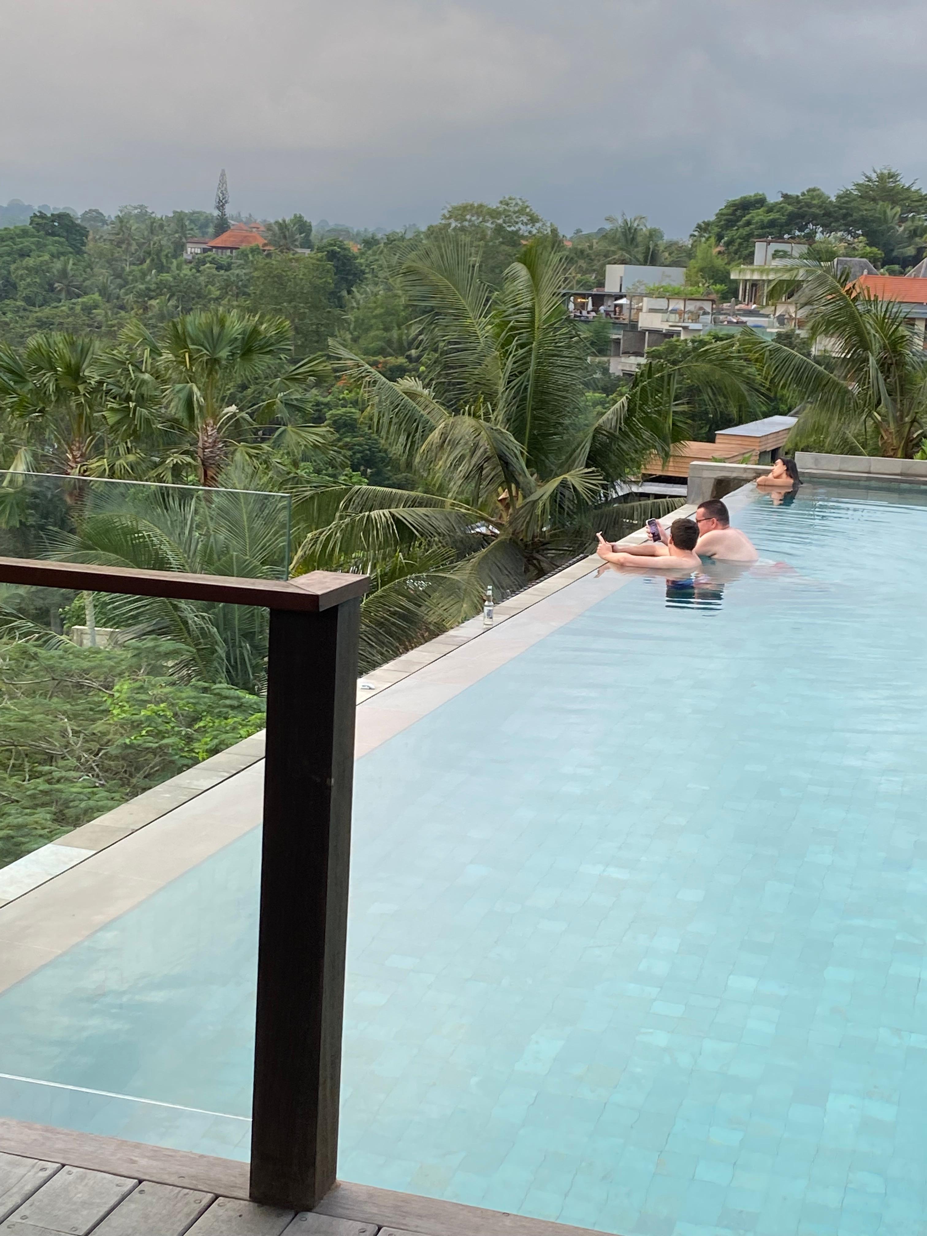 Infinity pool at the rooftop bar 