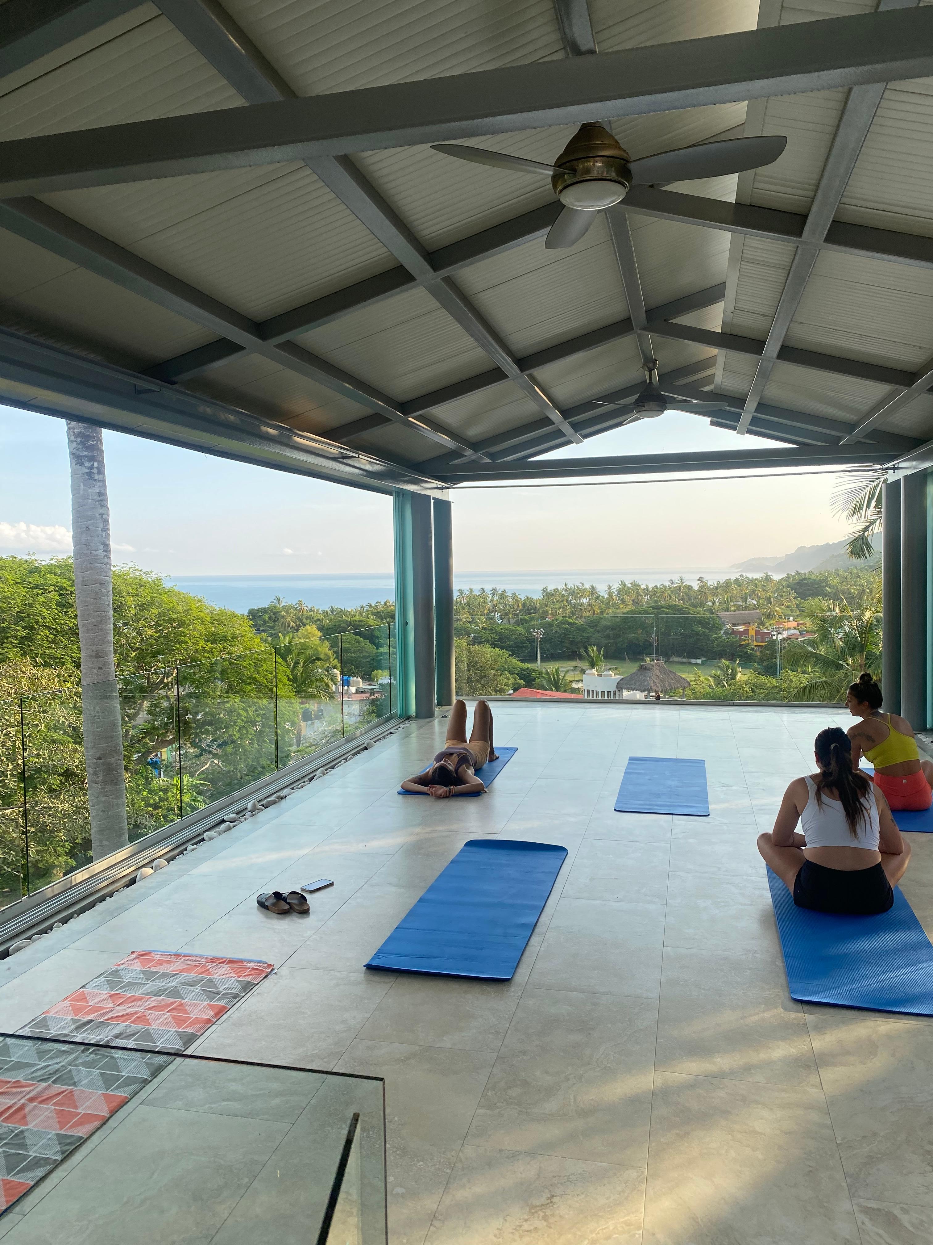 the yoga deck | always where they have the massages 