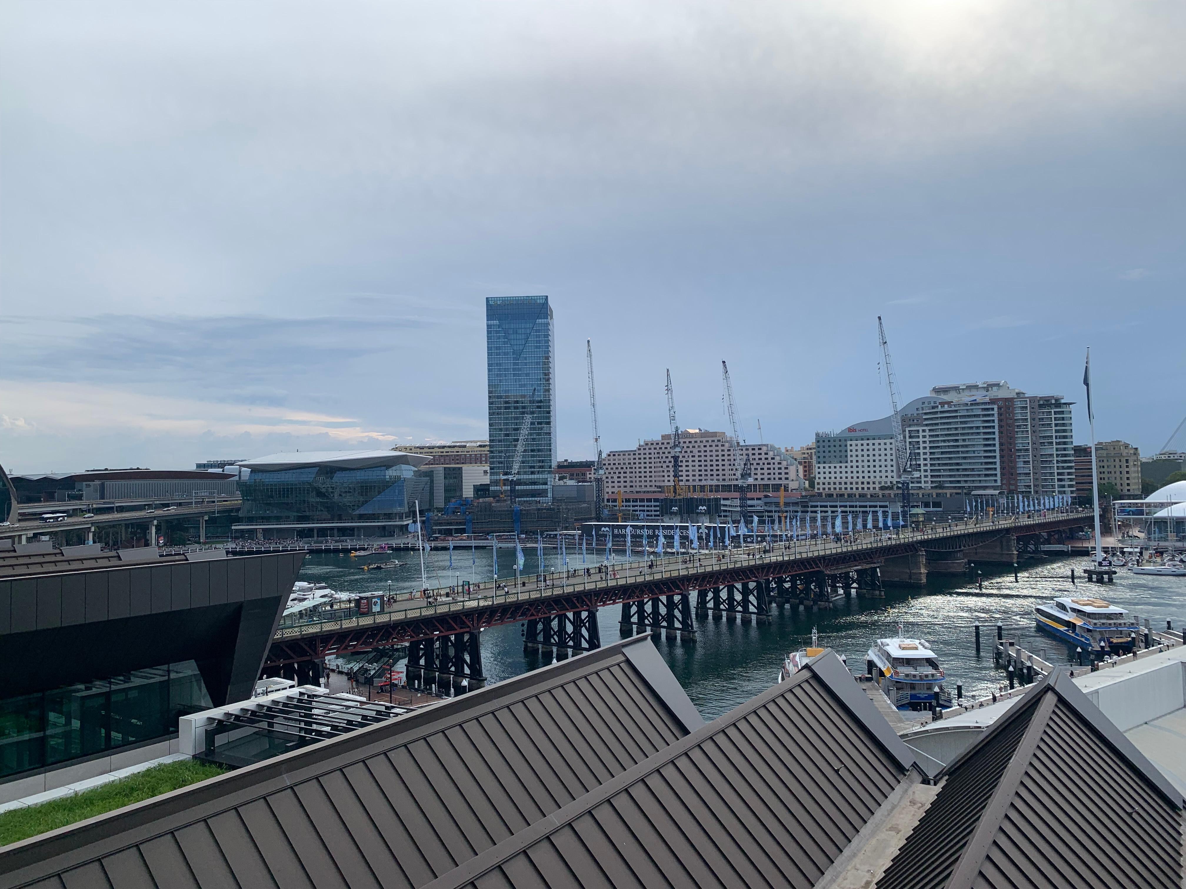 Fantastisk utsikt över Darling Harbour