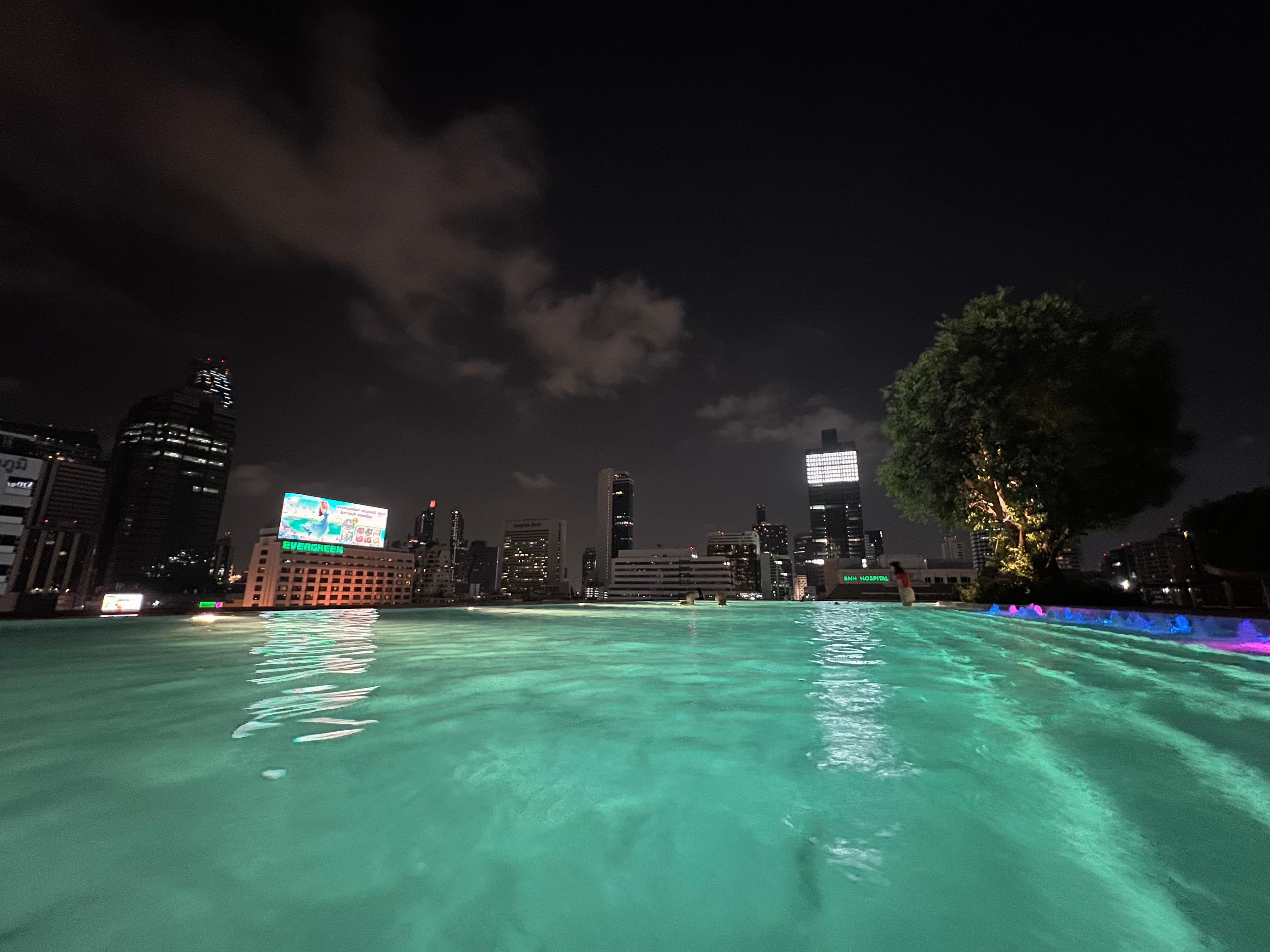 泳池夜景