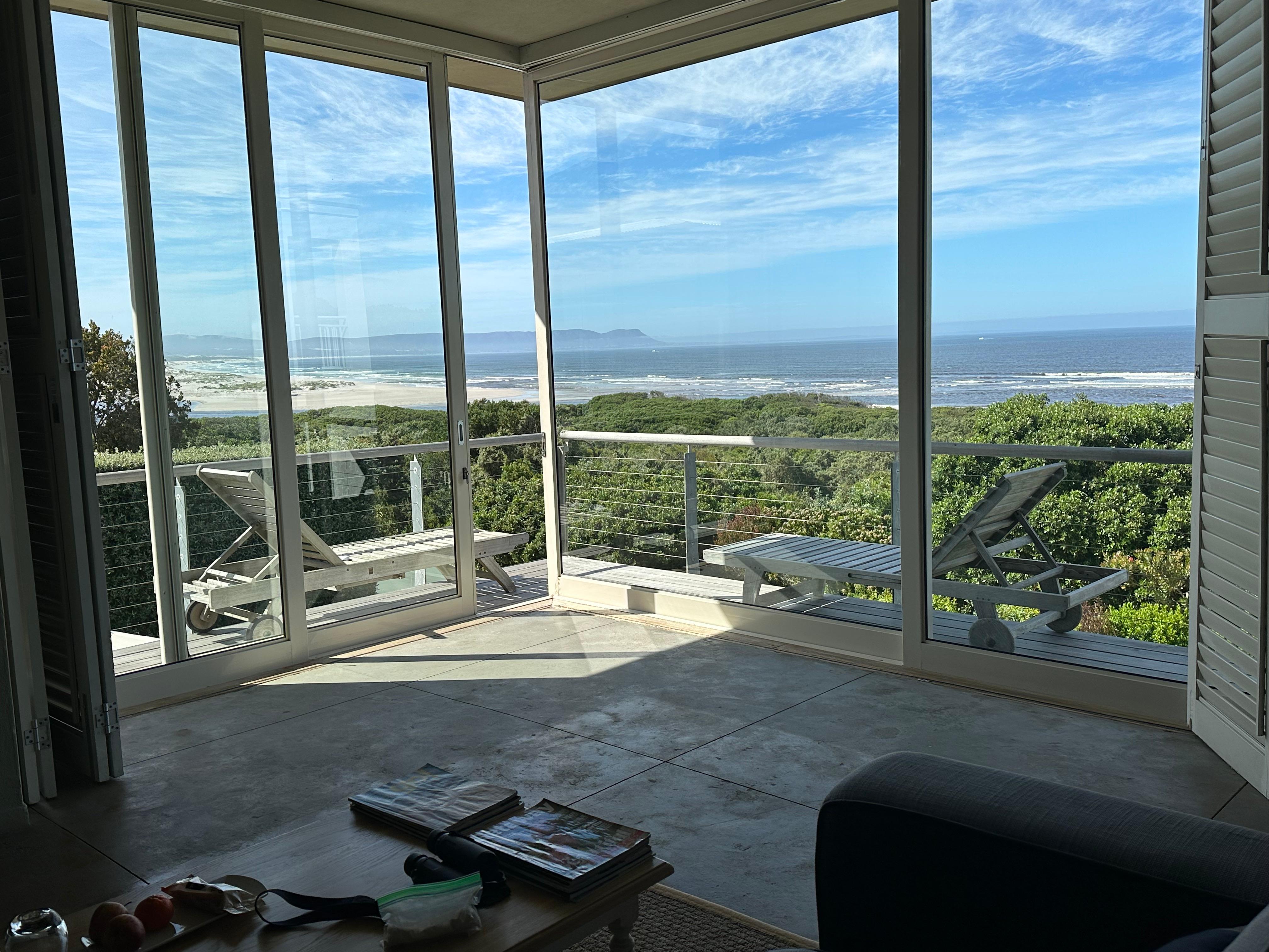 View of beach and ocean from our room