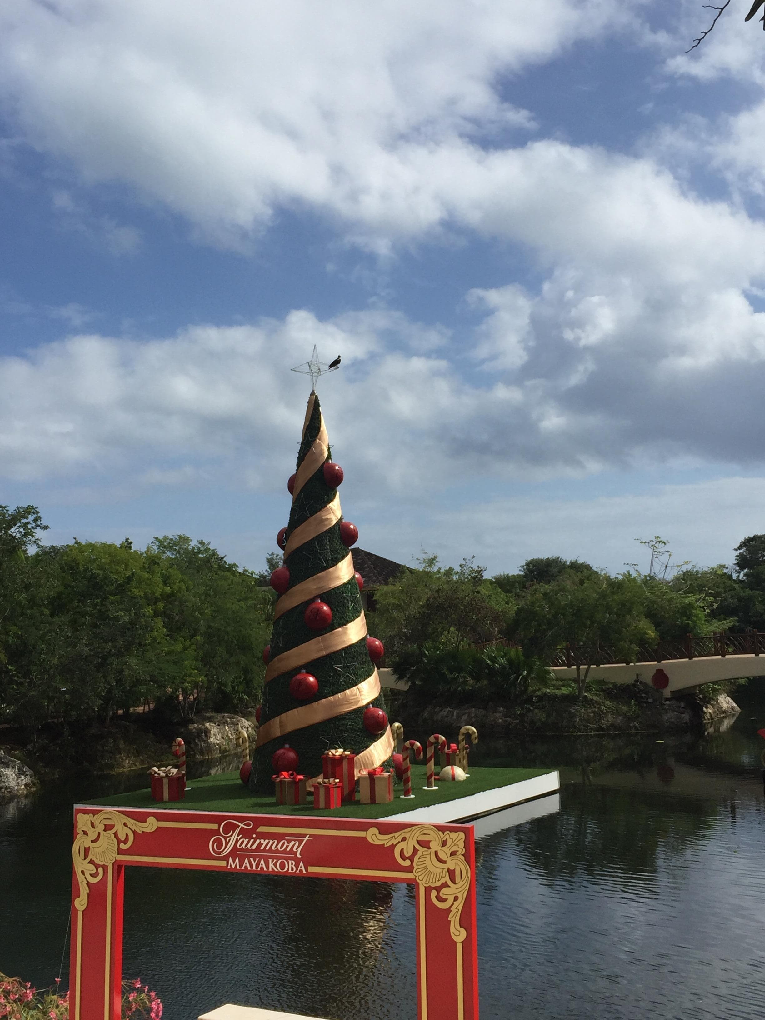 Boat tour of resort