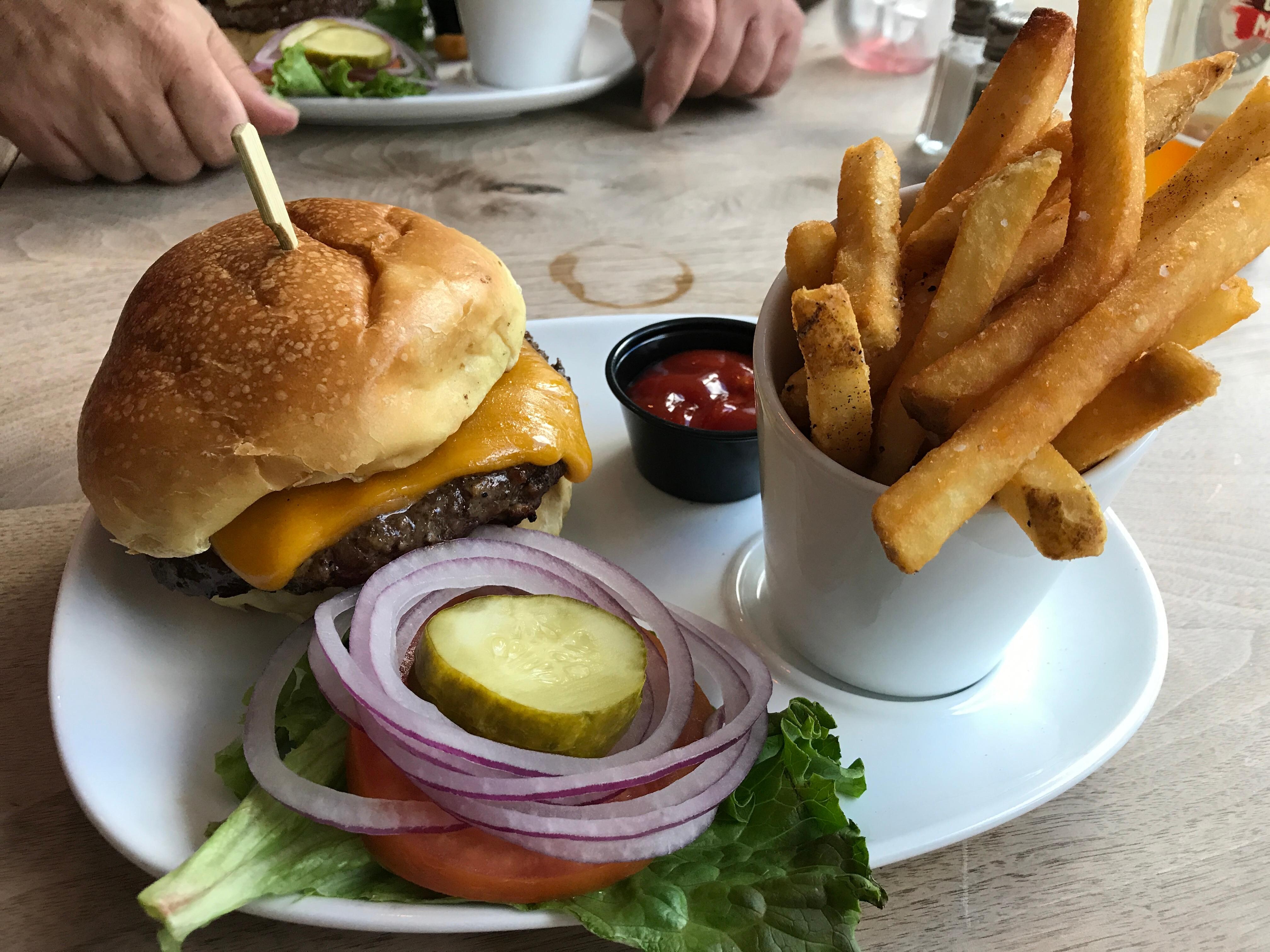Tavern cheeseburger and fries