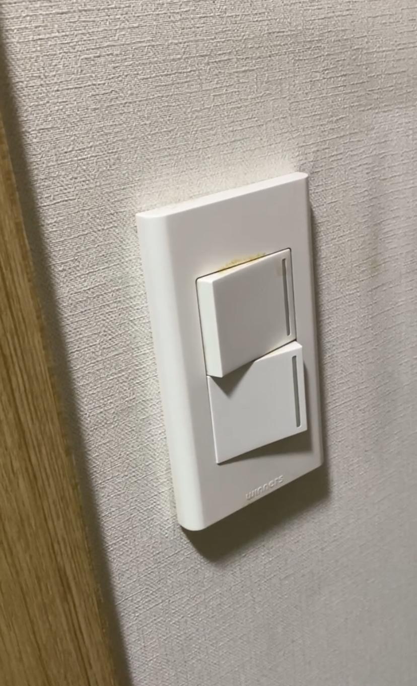 Dirt on the bathroom light switch