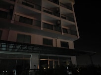 All doors locked up and no lights on at reception area.